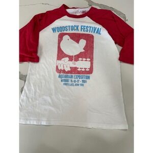 Woodstock Festival Aquarian Exposition 1969 Retro Raglan T Shirt Womens XL